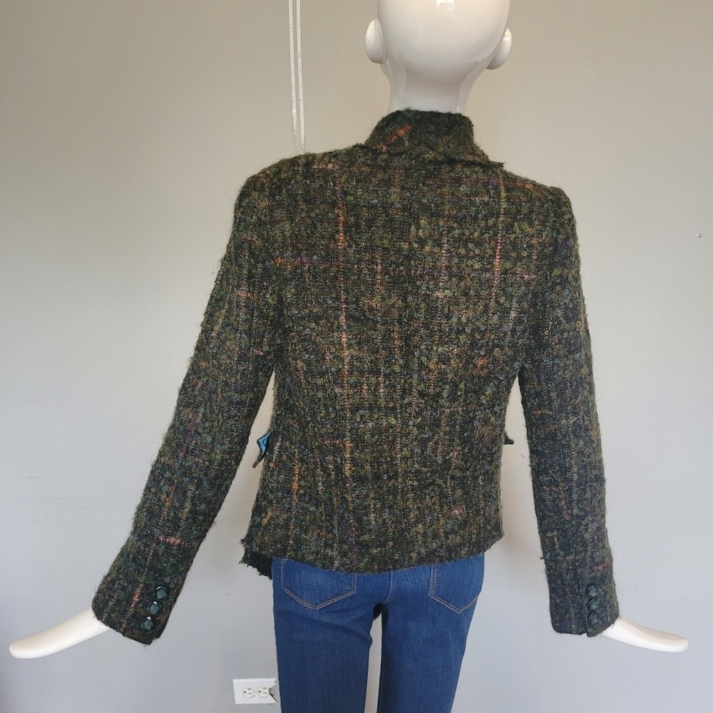 Debbie Shuchat Asymmetrical Wool Blazer, VGUC, Size 8 - Picture 5 of 11